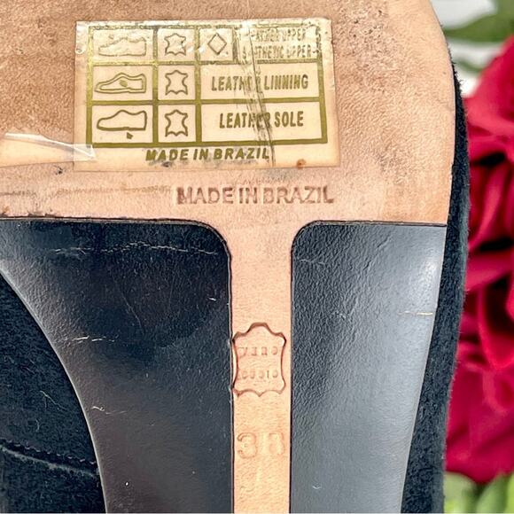 Marissa Webb Stiletto Heel Pump Size 8 Black Gold & Silver Leather Pointed-Toe - Picture 6 of 16